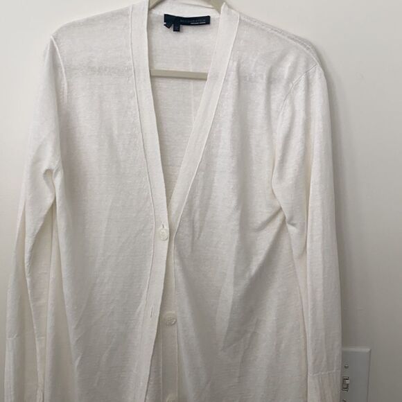 360 Long Cardigan linen Italian Yarn Sweater M - Picture 2 of 9